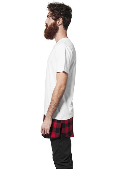 koszulka LONG SHAPED FLANELL BOTTOM wht/blk/red