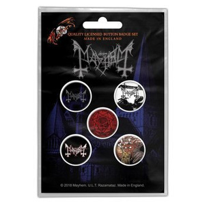 zestaw 5 szt. przypinek MAYHEM - DE MYSTERIIS DOM SATHANAS 