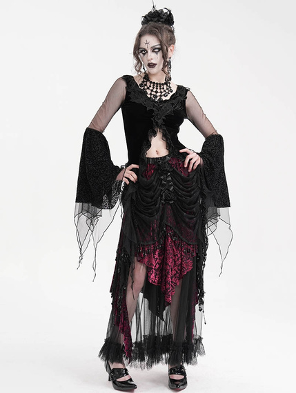 bluzka damska DEVIL FASHION - BLACK GOTHIC RETRO SEXY
