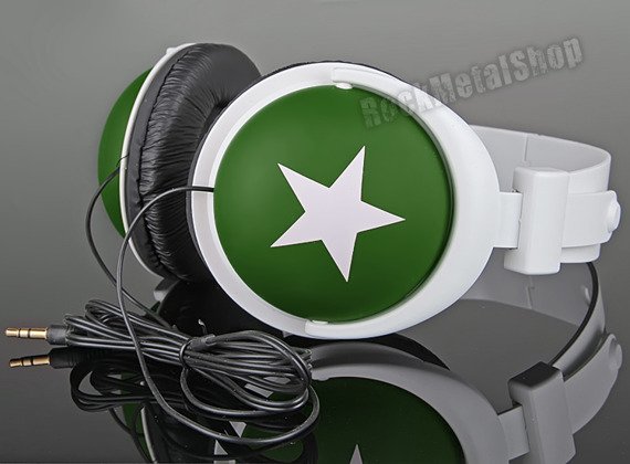 słuchawki HEADPHONE STAR WHITE/GREEN (92005-006-000) [SMB-001]