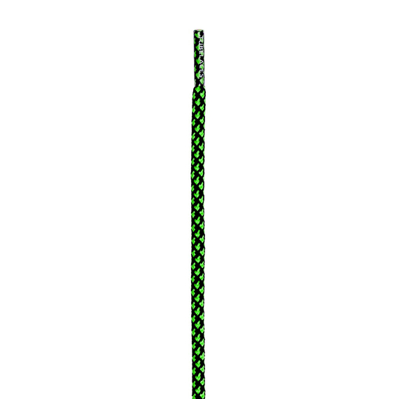 sznurowadła TUBELACES - BLACK/NEON GREEN (150 cm)